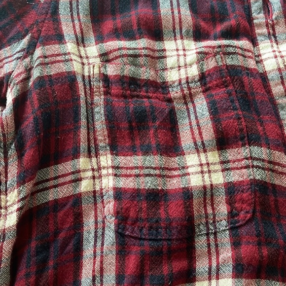 American Eagle Outfitters Long Sleeve Plaid Boyfriend Fit Half Button Up Size M - Picture 4 of 6
